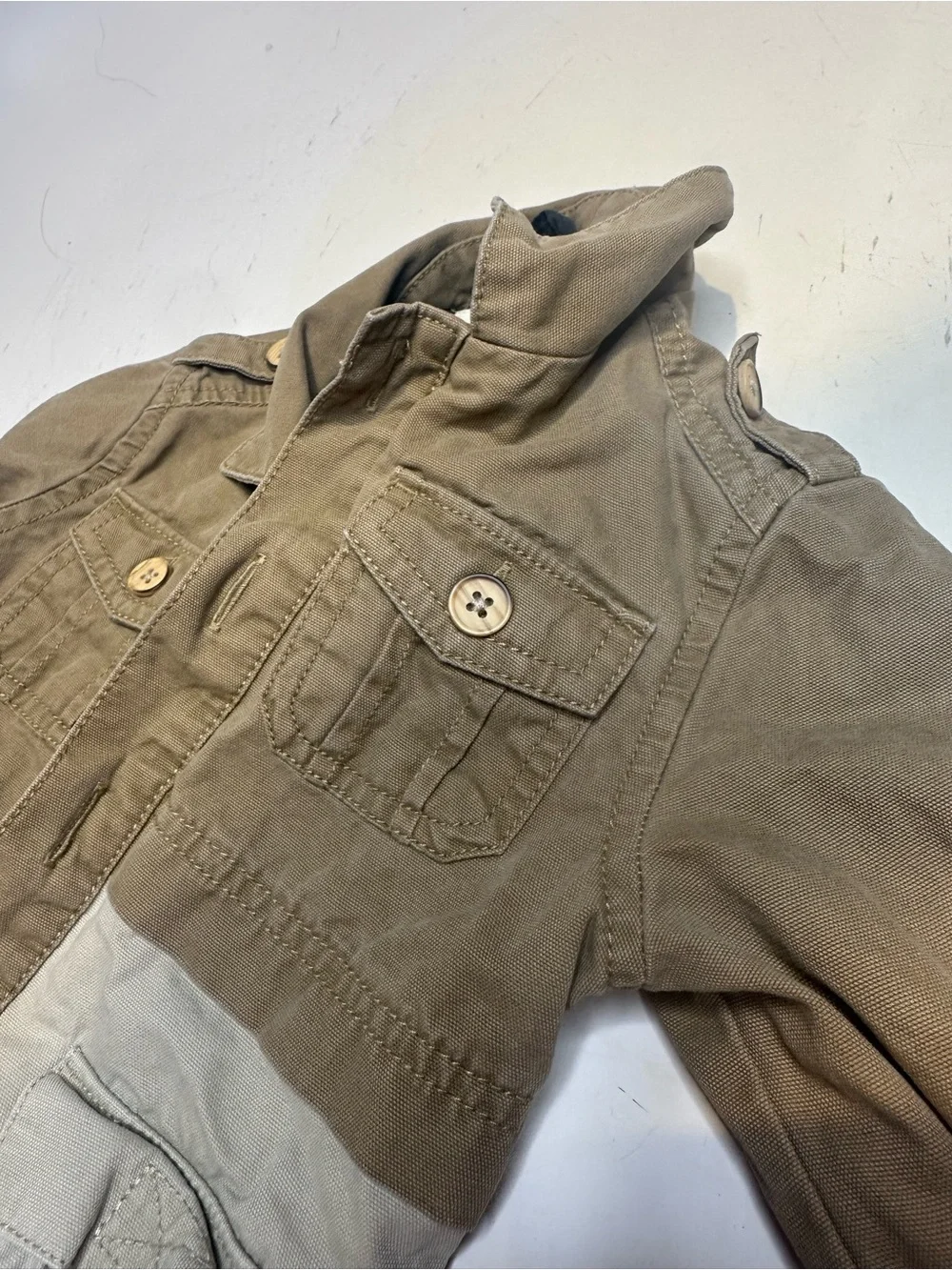 OshKosh B'gosh Two-Tone Brown & Beige Cotton Utility Jacket